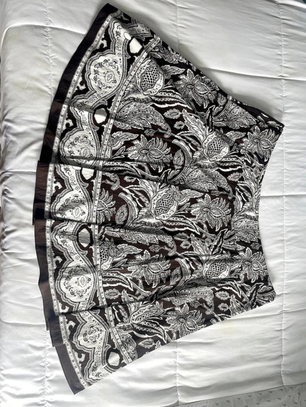 Talbots Paisley Mini Skirt in Brown & White Like New